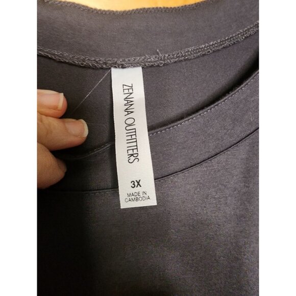 Zenana Outfitters Maxi Dress Womens Plus Size 3X Side Dark Gray Pockets - Picture 4 of 5